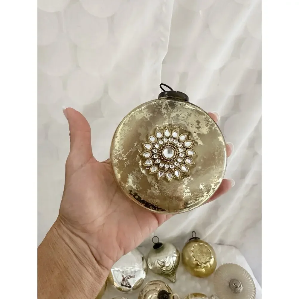 Lot Of 13 X LARGE Handblown Glass Christmas Ornament Balls High End Quality